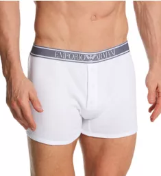 Ribbed Cotton Button Fly Boxer WHT XL