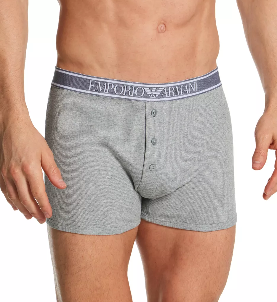 Ribbed Cotton Button Fly Boxer