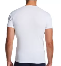 Ribbed Stretch Cotton Slim Fit Henley T-Shirt White S