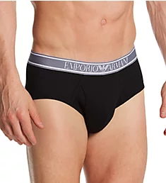 Ribbed Stretch Cotton Brief BLK S