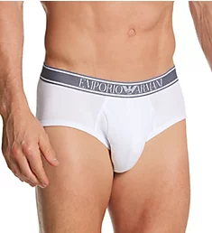Ribbed Stretch Cotton Brief WHT S