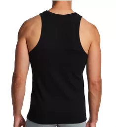 Ribbed Stretch Cotton Tank Black L