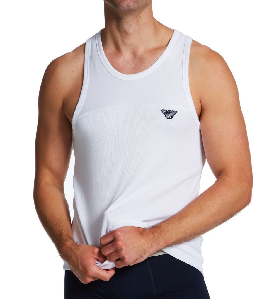 Emporio Armani Ribbed Stretch Cotton Tank 112100 - Image 1