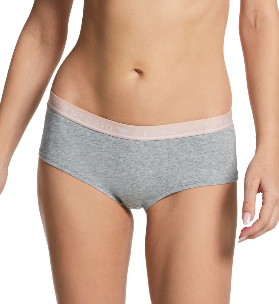 Emporio Armani Women's Iconic Logoband Cheeky Panty in Light Grey Melange | Size Small | HerRoom.com