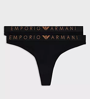 Iconic Microfiber Thong - 2 Pack Black XL