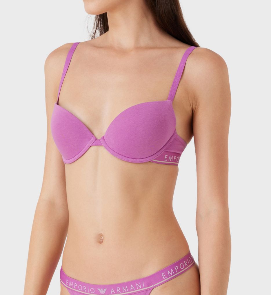 Emporio Armani Women's Iconic Logoband Push Up Bra in Pink | Size 34B | HerRoom.com