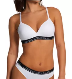 Iconic Logoband Padded Triangle Bra White L