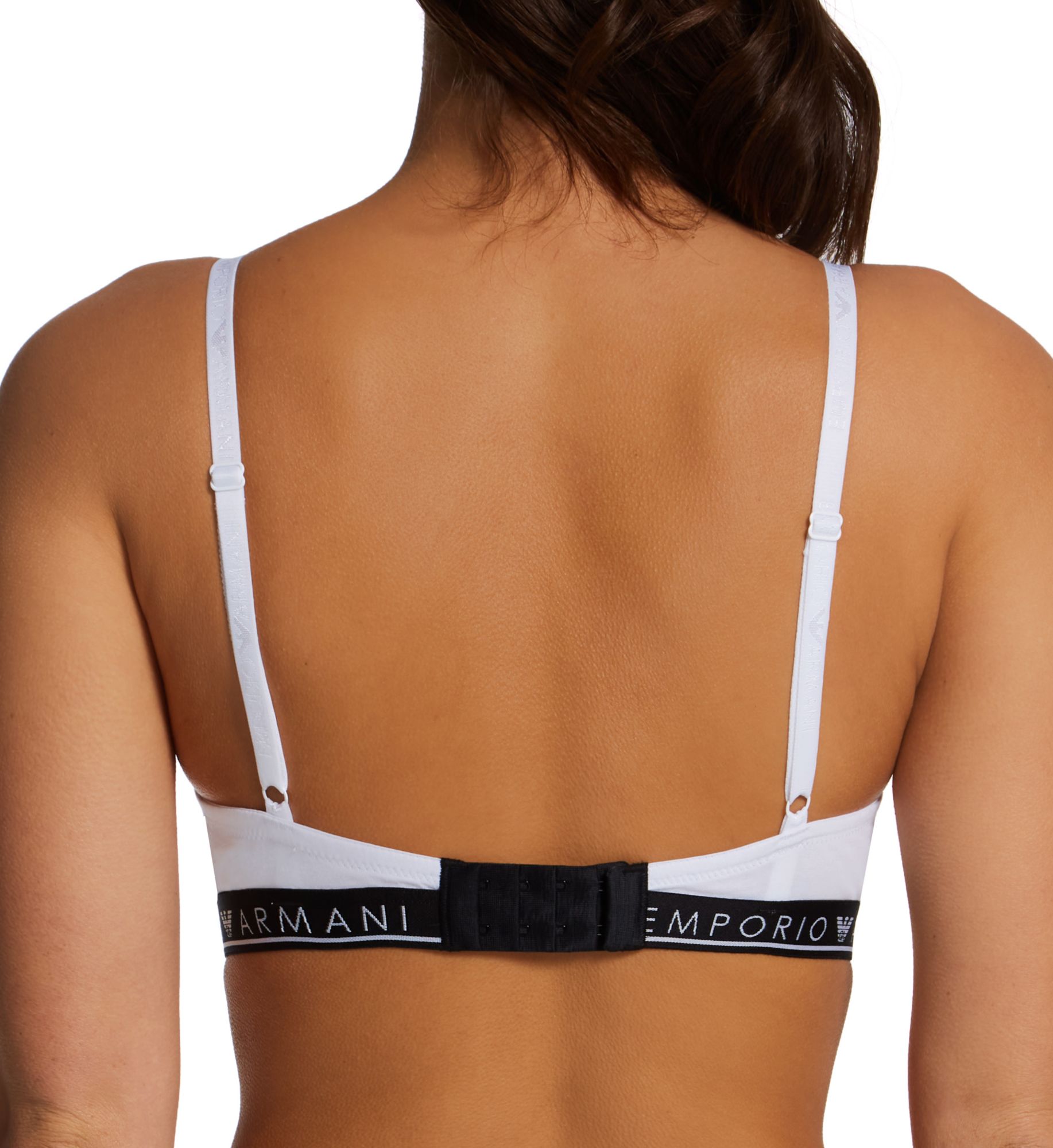 Emporio Armani Iconic Logoband Padded Triangle Bra White L  - Image 2