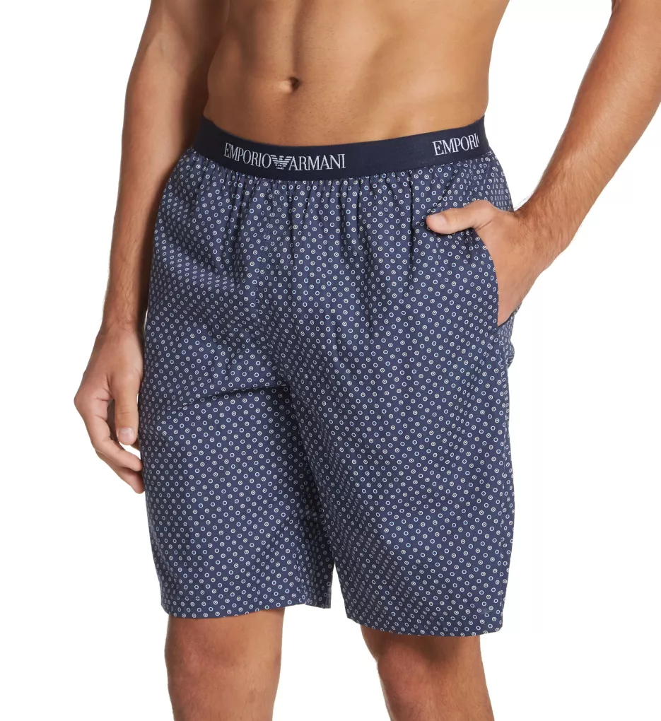 Woven Pajama Lounge Short Marine Circles L