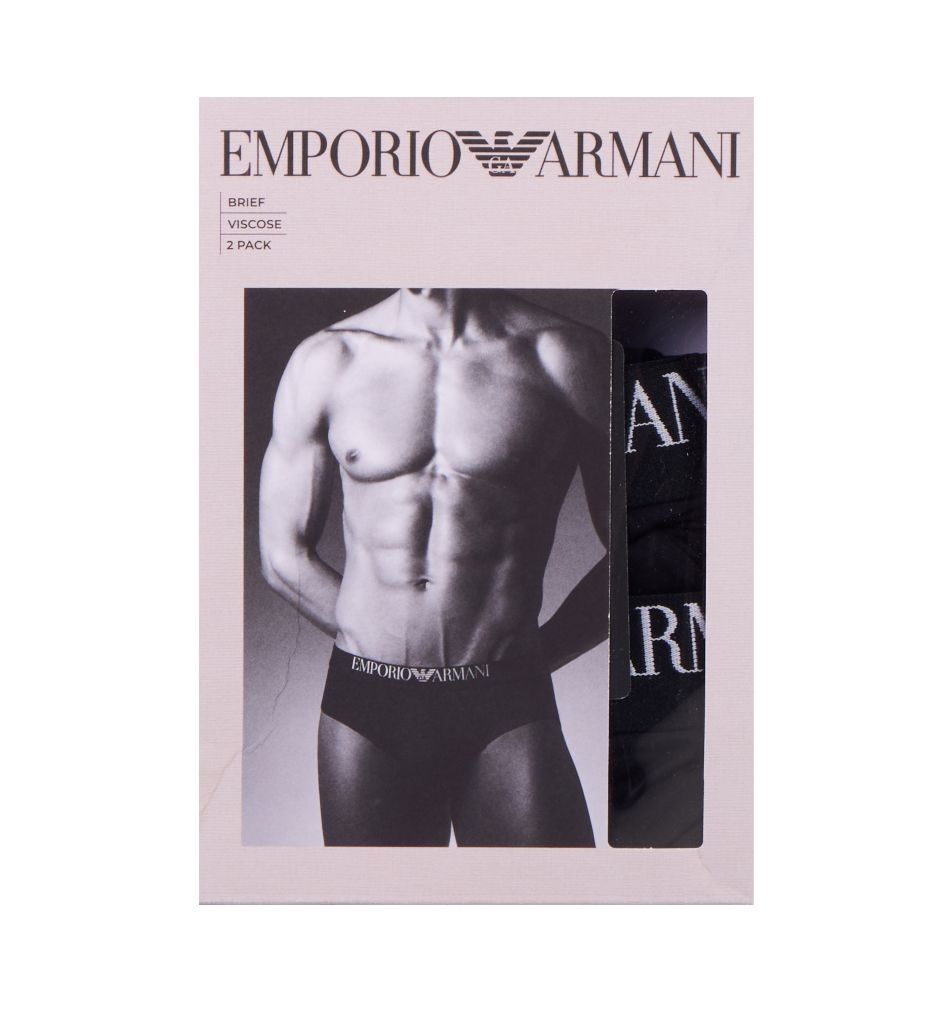 Emporio Armani Viscose Stretch Jersey Brief - 2 Pack 25114134 - Image 3
