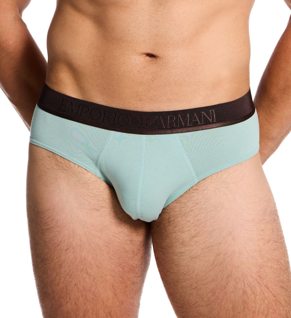 Emporio Armani Shiny Logoband Cotton Stretch Brief - 3 Pack 2581078 - Image 1