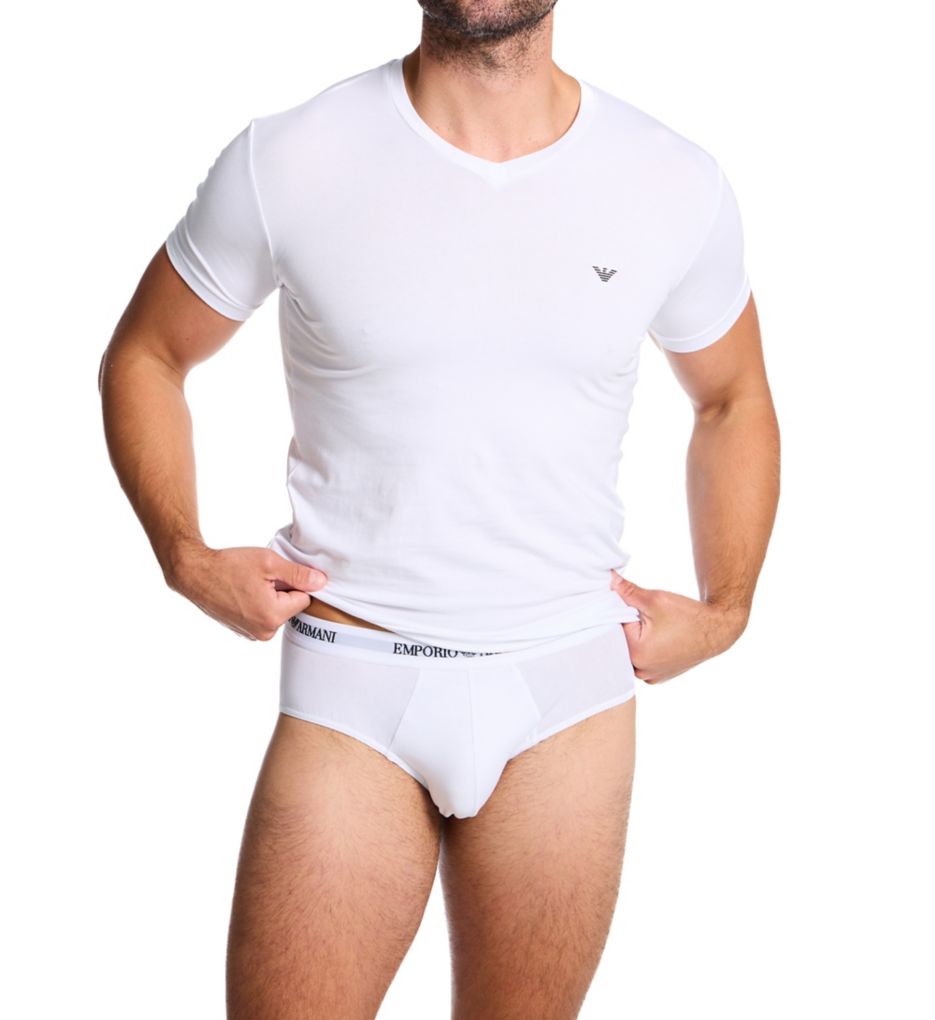 Emporio Armani Stretch Cotton Jersey Brief - 3 Pack 25814132 - Image 5