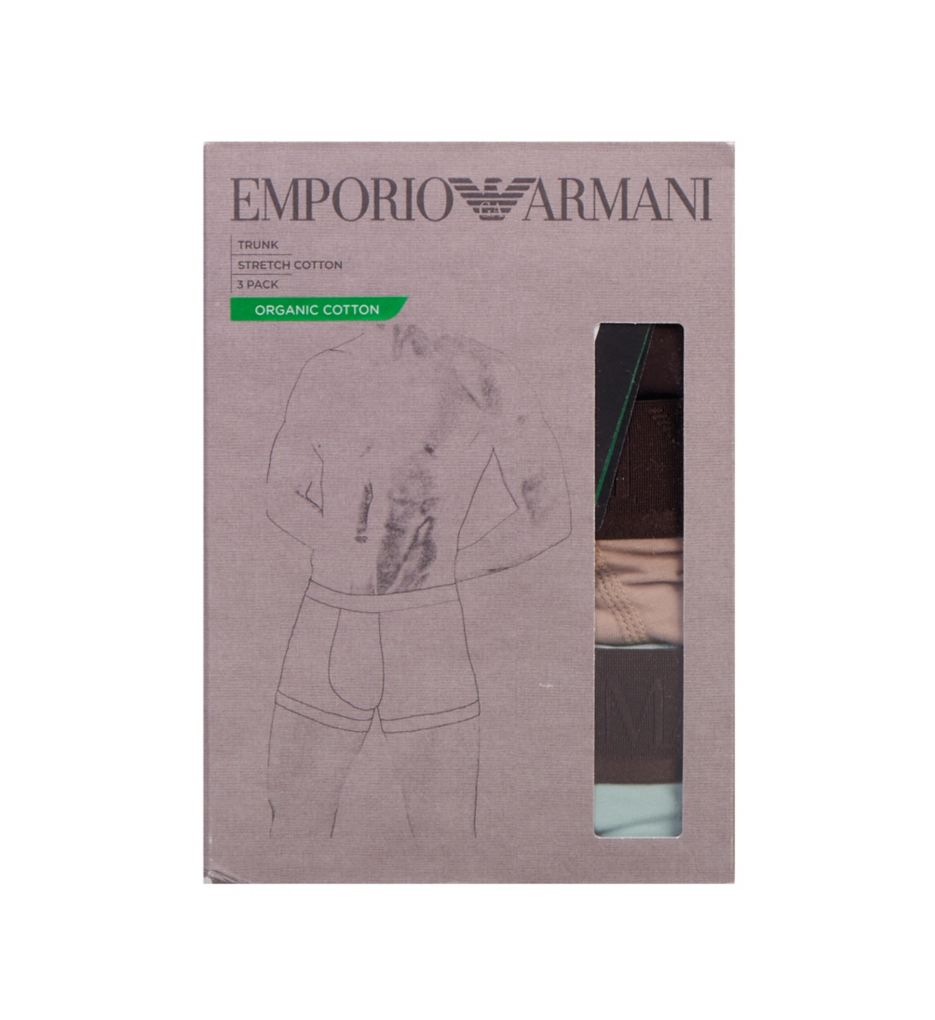 Emporio Armani Shiny Logoband Cotton Stretch Trunk - 3 Pack 25910780 - Image 3