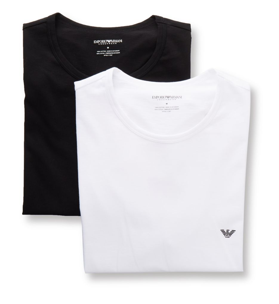 Pure Cotton Crew Neck T-Shirts - 2 Pack-acs