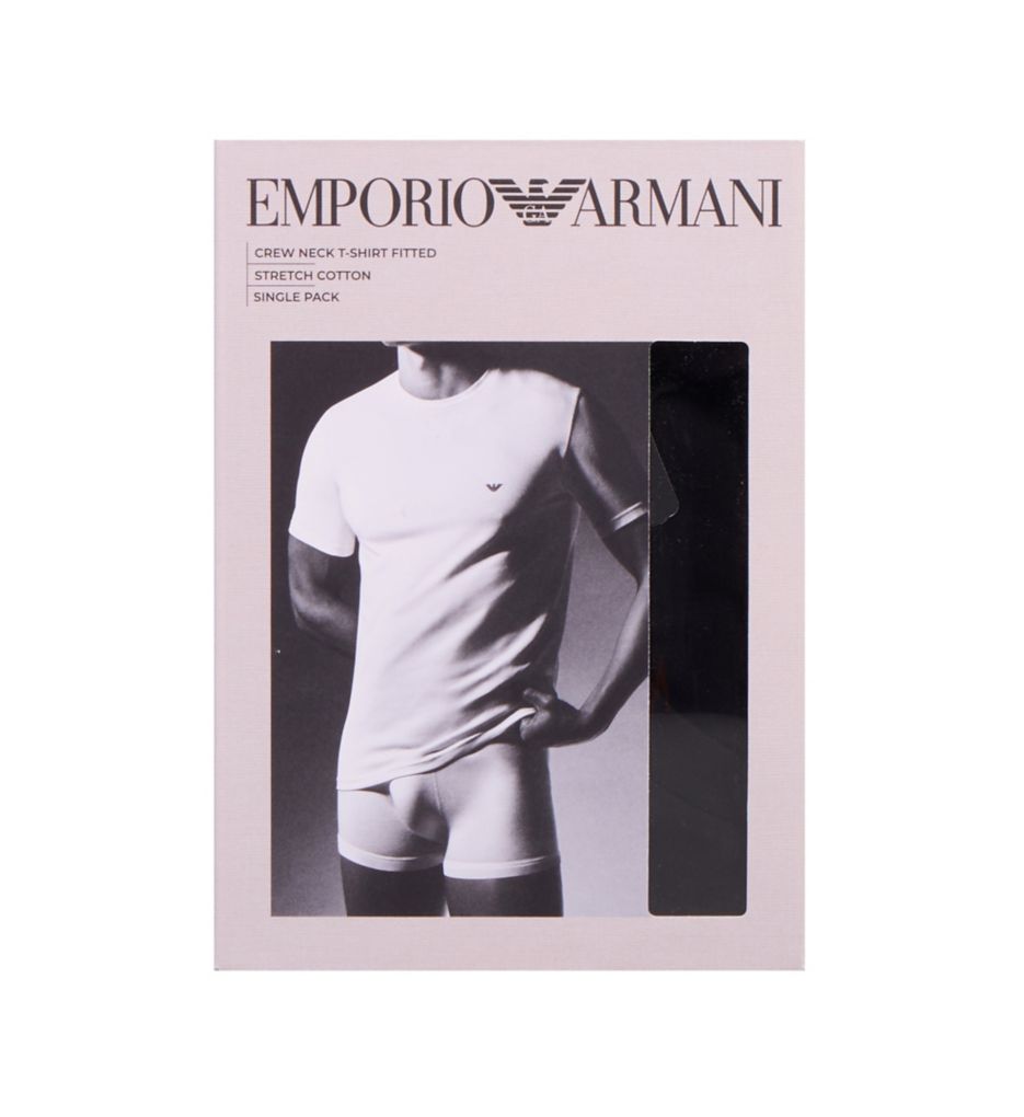 Emporio Armani Cotton Stretch Jersey Crew Neck T-Shirt 37914133 - Image 3