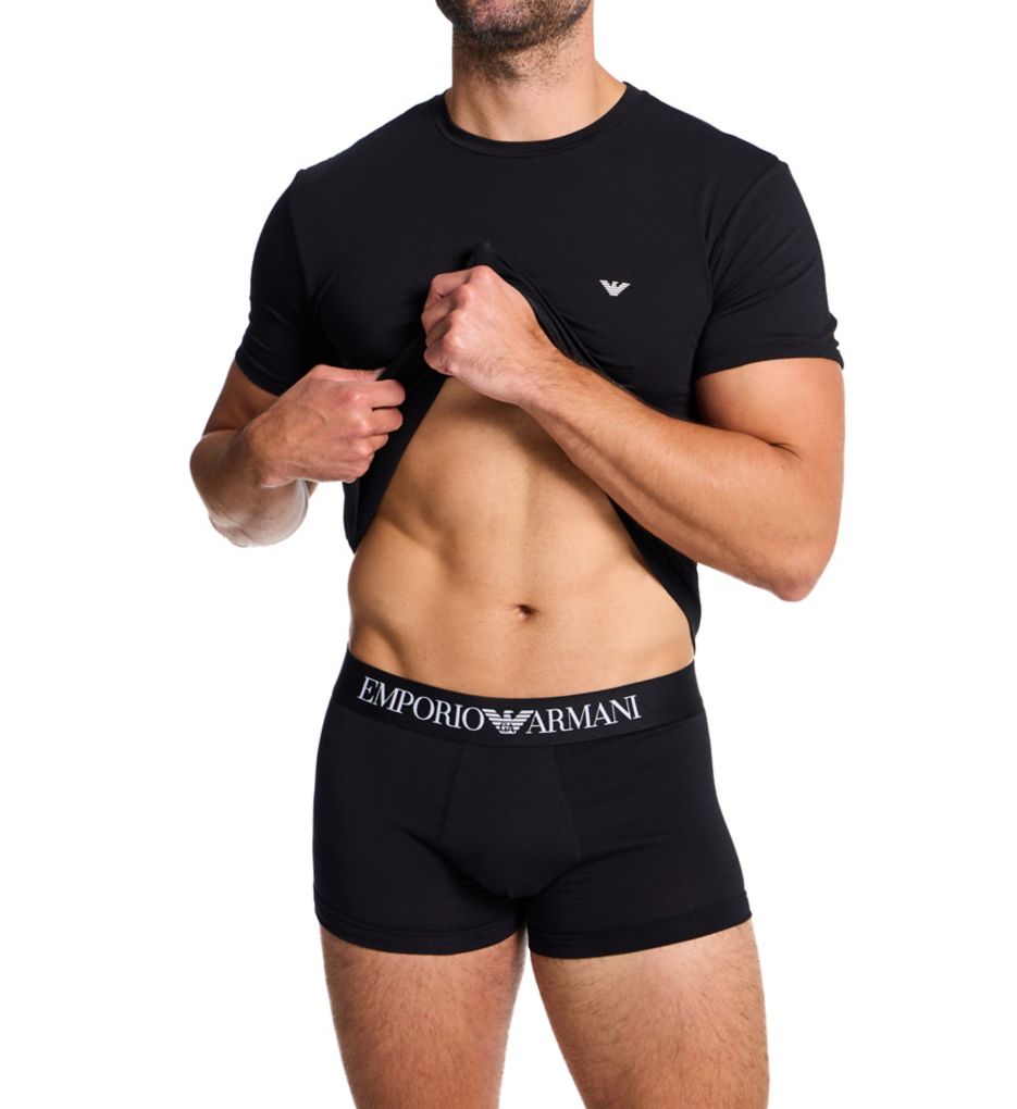 Emporio Armani Cotton Stretch Jersey Crew Neck T-Shirt 37914133 - Image 5