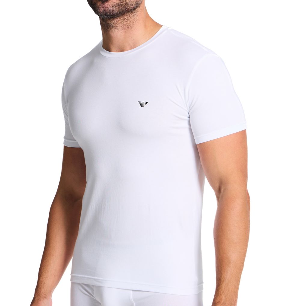 Emporio Armani Cotton Stretch Jersey Crew Neck T-Shirt 37914133 - Image 1