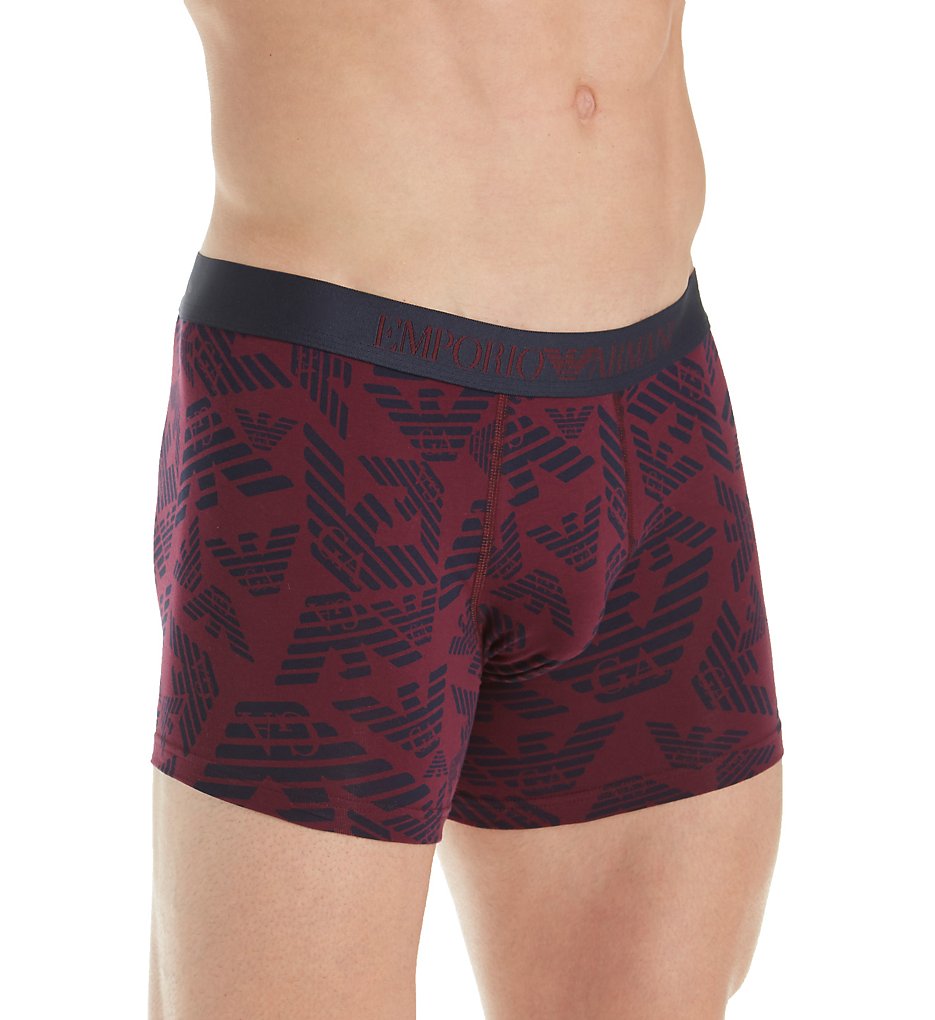 Emporio Armani 4747A506 All Over Eagle Boxer Briefs (Aubergine Eagle Print)