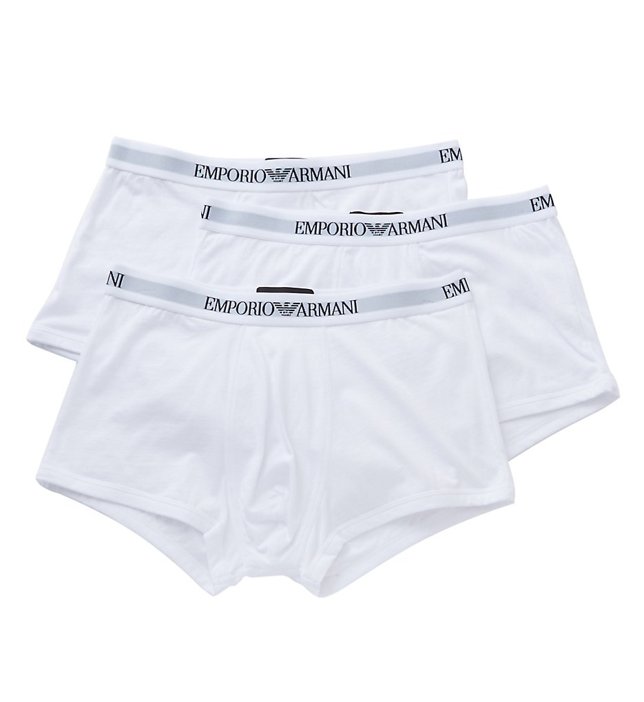 Emporio Armani 610CC722 Essentials Pure Cotton Trunk - 3 Pack (White)