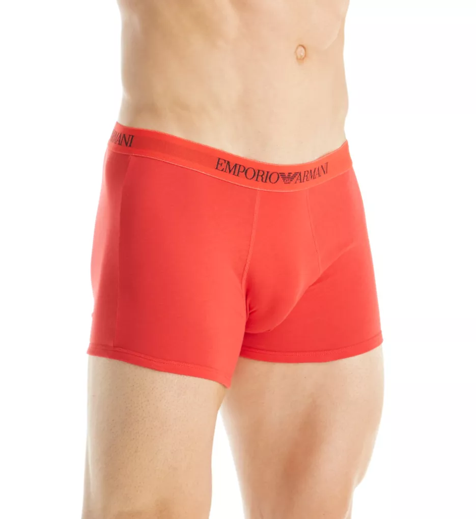 Calvin Klein Shiny Microfibre Trunk In Ruby Red
