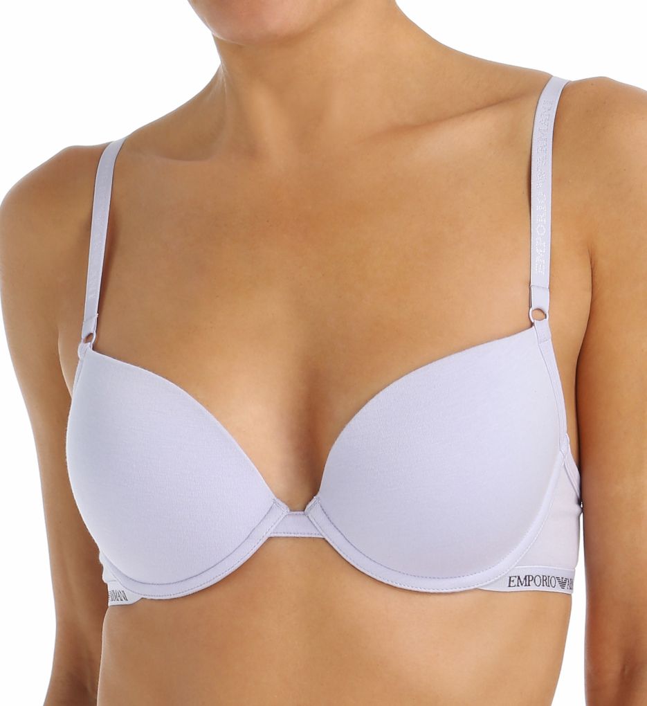 Stretch Cotton Logo Band Push Up Bra-acs