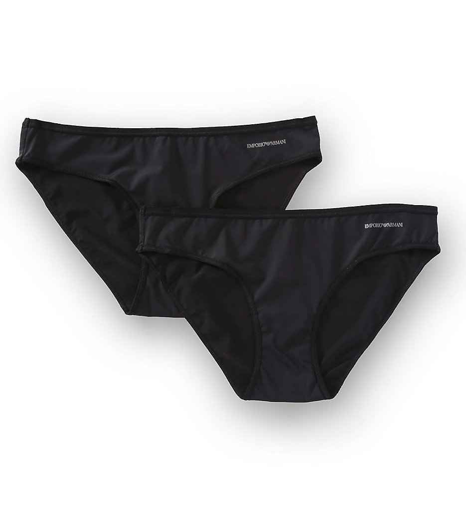 Emporio Armani >> Emporio Armani 63330710 Flawless Microfiber Brief Panty - 2 Pack (Black S)