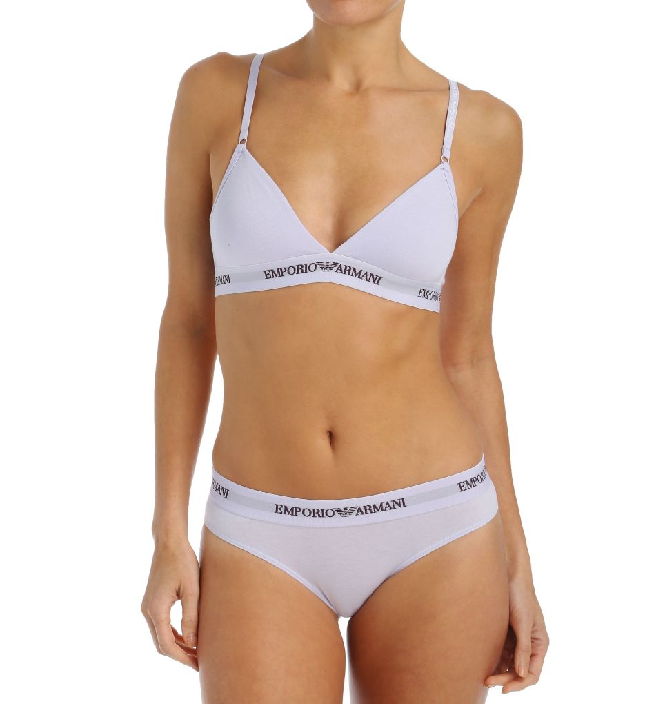 Stretch Cotton Logo Band Triangular Bra-cs1