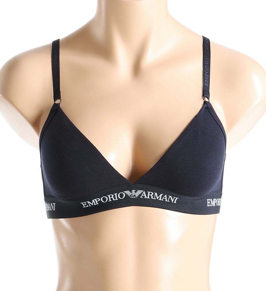 Stretch Cotton Logo Band Triangular Bra-fs