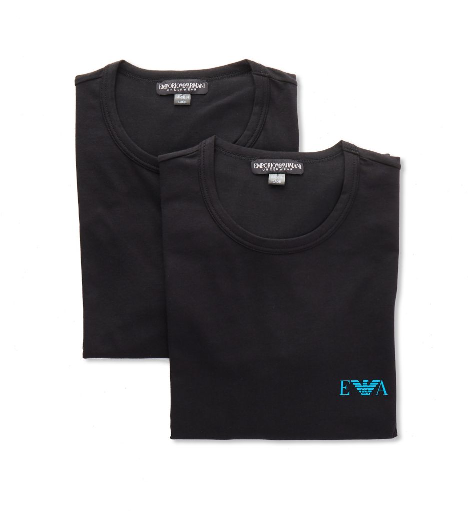 Monogram Slim Fit Crew Neck T-Shirts - 2 Pack-acs