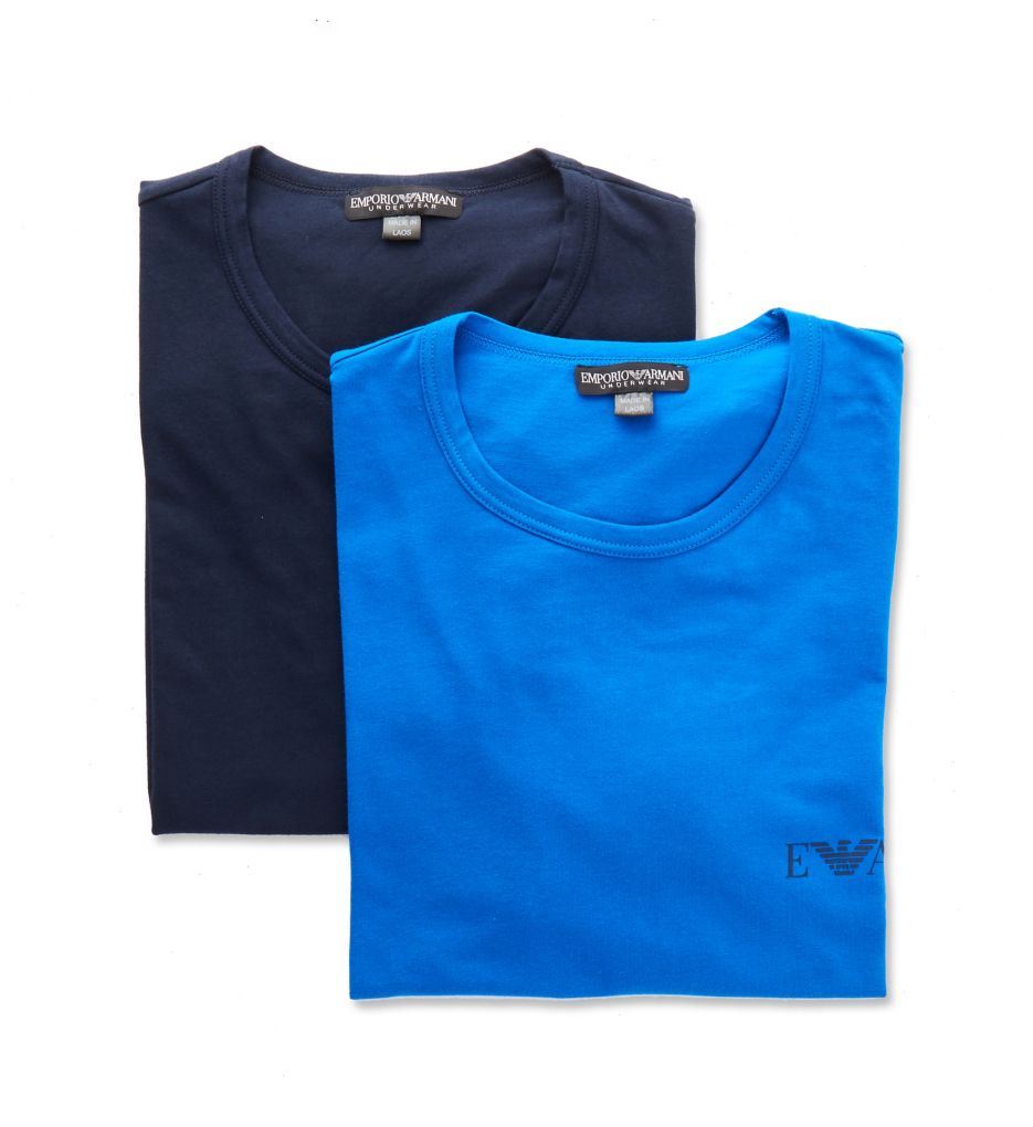 Monogram Slim Fit Crew Neck T-Shirts - 2 Pack-acs