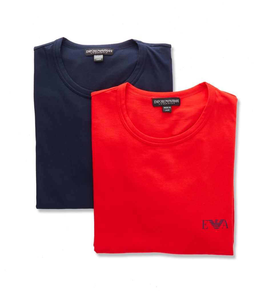 Monogram Slim Fit Crew Neck T-Shirts - 2 Pack-cs2