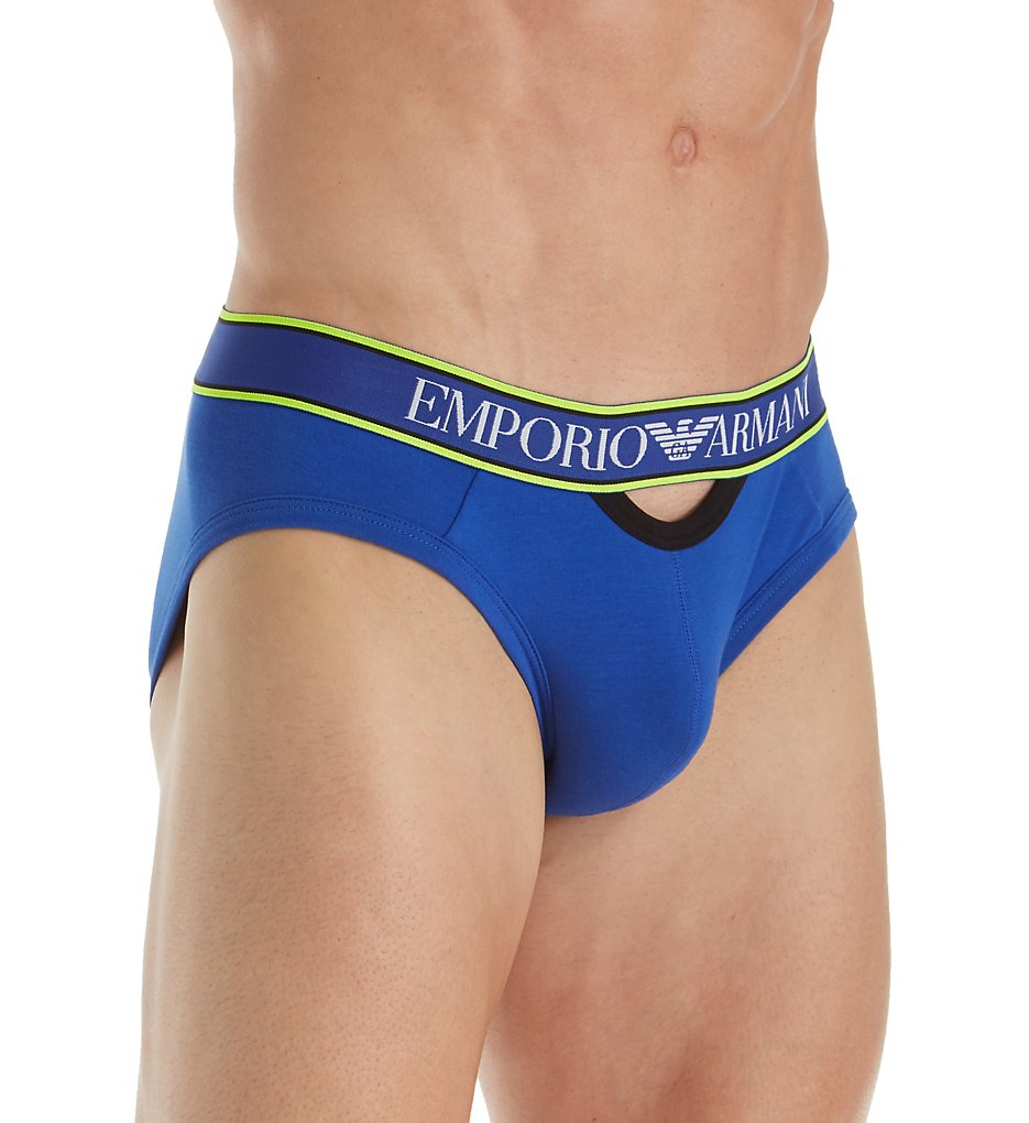 Emporio Armani 6967A519 Magnum Briefs With Peekaboo (Electric Blue)