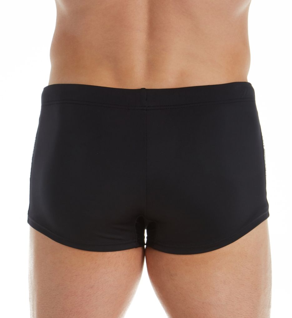 Logo Tape Square Leg Swim Trunk-bs