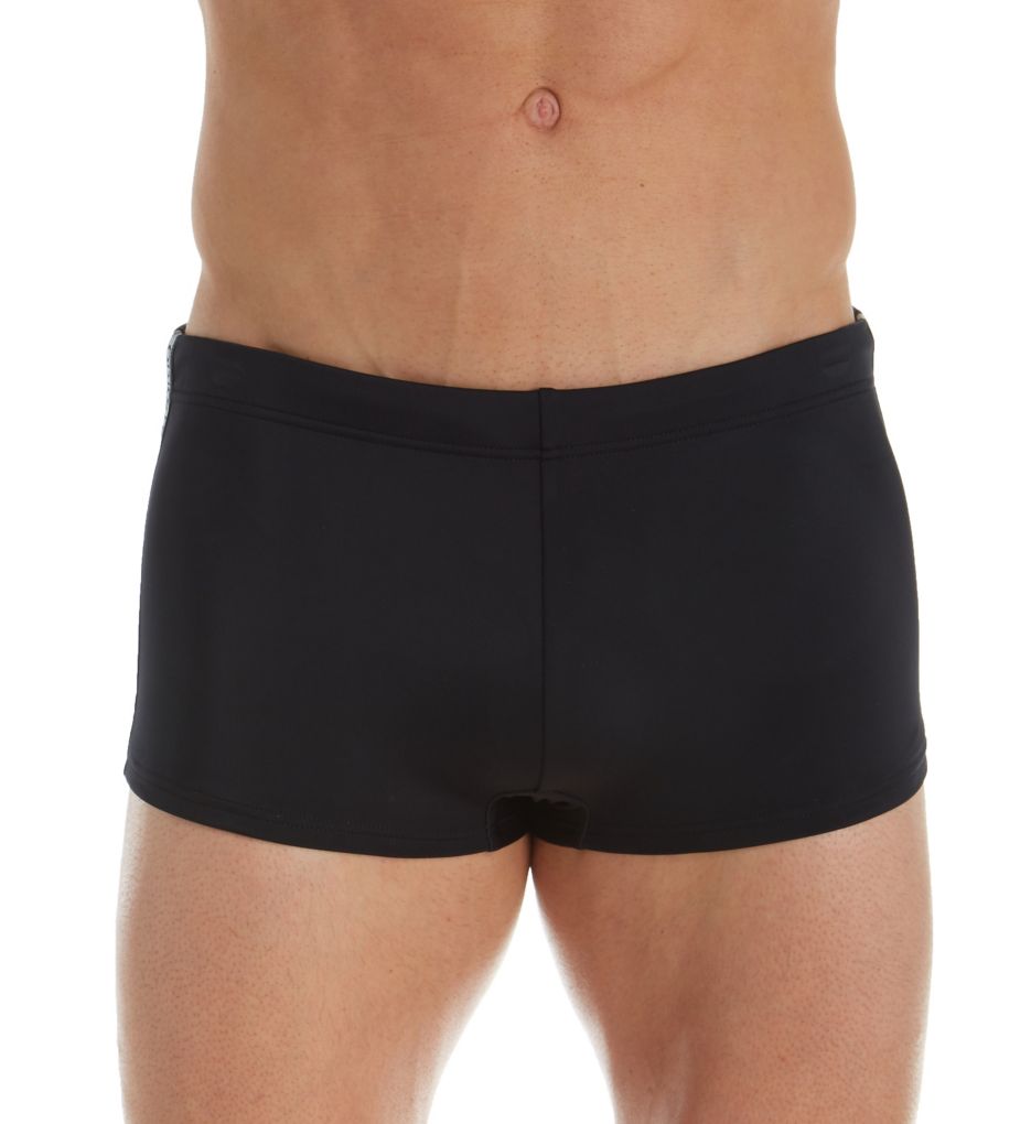 Logo Tape Square Leg Swim Trunk-fs