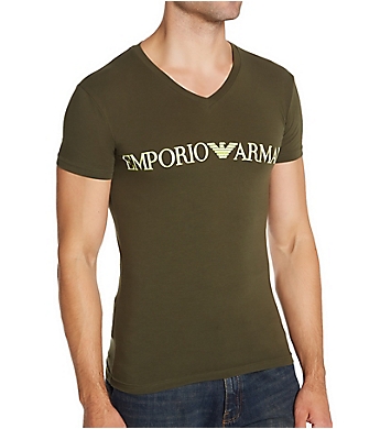 Emporio Armani Megalogo Stretch Cotton T-Shirt