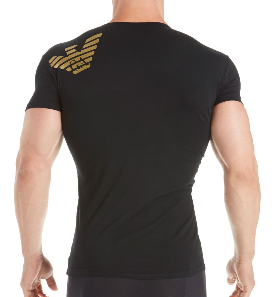 Metallic Eagle V-Neck T-Shirt-bs