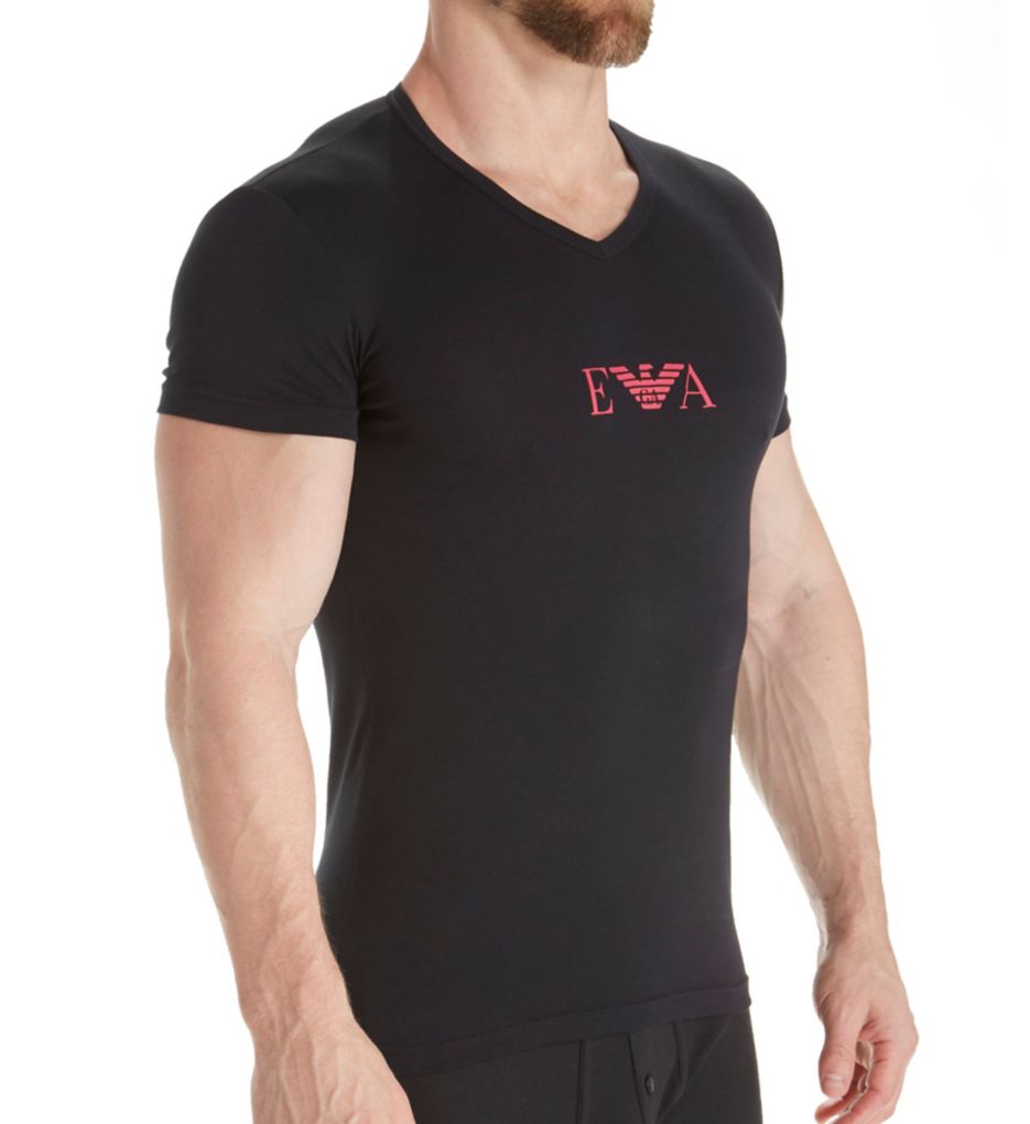 Monogram Slim Fit V-Neck T-Shirt-acs