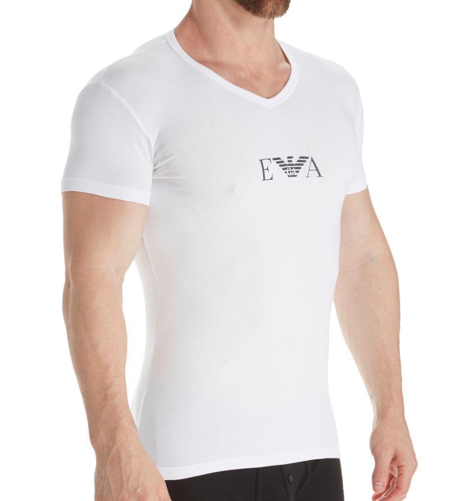 Monogram Slim Fit V-Neck T-Shirt-acs