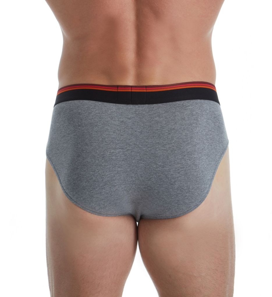 Cotton Stretch Brief with Multi Color Waistband