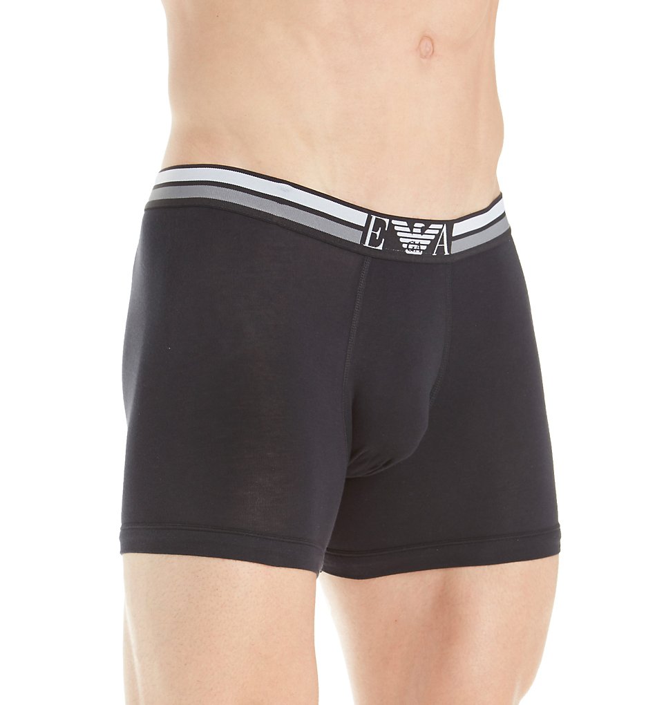 Emporio Armani 8187A525 Rugby Player Pop Stripe Boxer Briefs (Black)
