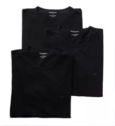 Essentials Genuine 100% Cotton Crew Neck - 3 Pack BLK L