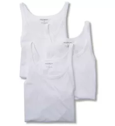 Essentials Pure Cotton Tank - 3 Pack WHT XL