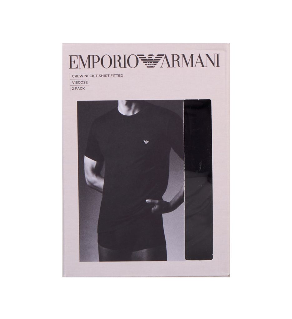 Emporio Armani Viscose Stretch Jersey Crew Neck T-Shirt - 2 Pack 84914134 - Image 3