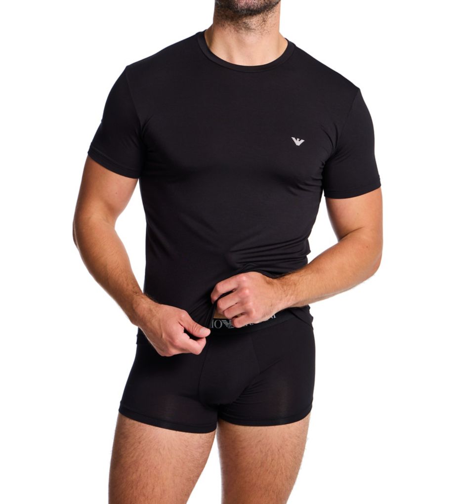 Emporio Armani Viscose Stretch Jersey Crew Neck T-Shirt - 2 Pack 84914134 - Image 4