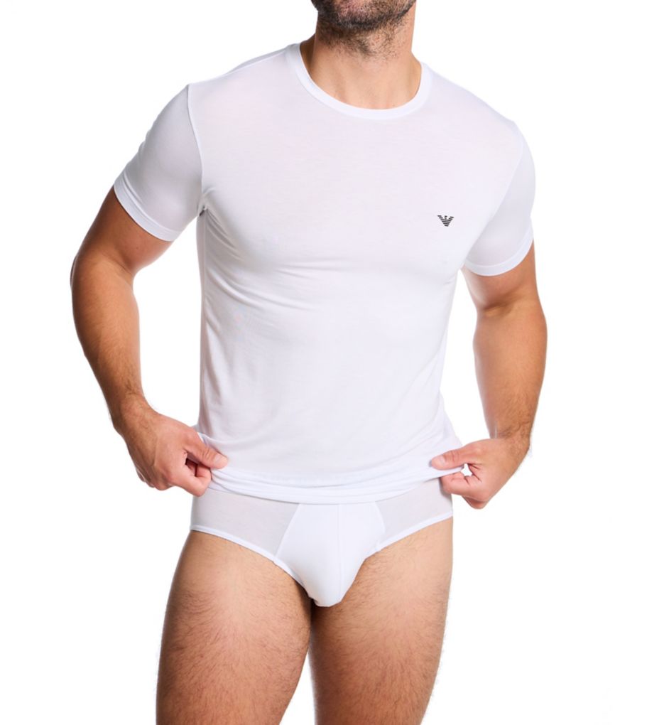 Emporio Armani Viscose Stretch Jersey Crew Neck T-Shirt - 2 Pack 84914134 - Image 5