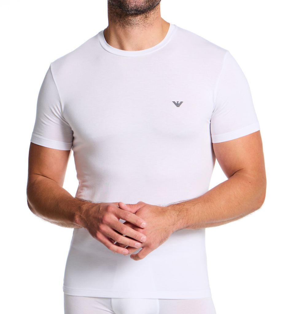 Emporio Armani Viscose Stretch Jersey Crew Neck T-Shirt - 2 Pack 84914134 - Image 1