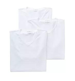 Essentials Pure Cotton V-Neck - 3 Pack WHT S