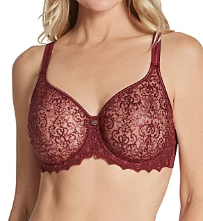 Cassiopee Seamless Embroidery Full Cup Bra Grenat 36C