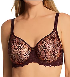 Cassiopee Seamless Embroidery Full Cup Bra Henna 30E