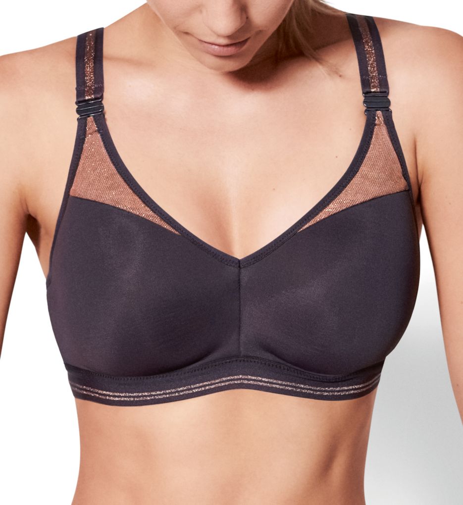 Empreinte : Empreinte 07200 Initiale Spacer Foam Underwire Sports Bra (Gris Intense 42F)